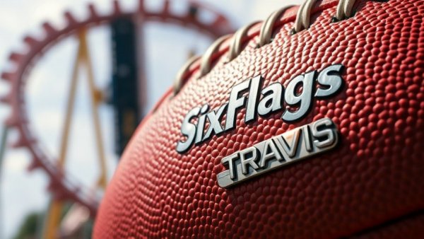 Kansas City Chiefs Snack Partner theme park football display.