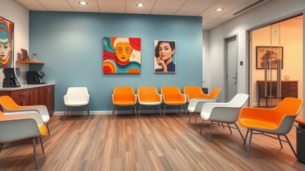 Modern waiting area for in-person psychiatry services in New Jersey.