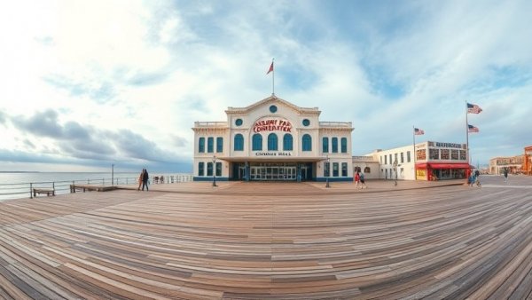 Asbury Park Convention Hall restoration along the boardwalk
