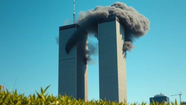 Twin Towers smoke 9/11 tragedy during attack
