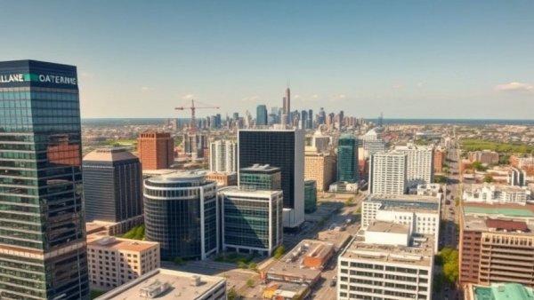 Aerial view of Holland Gardens redevelopment, Jersey City skyline.