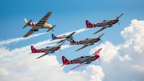 Formation of vintage planes in New Jersey sky, September 2026.