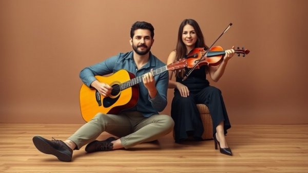 New Jersey folk music duo with guitar and violin at an event