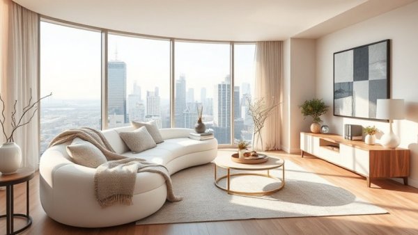 Modern Casa One Jersey City rental residence living room