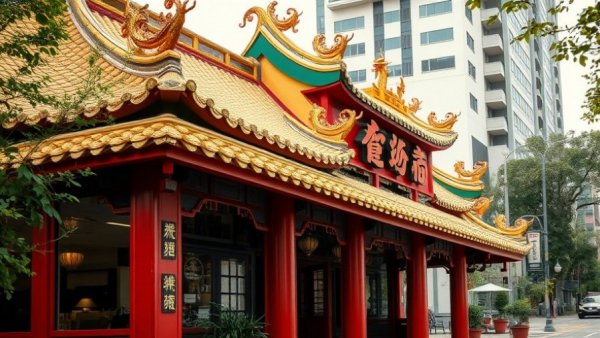 Traditional Chinese restaurant in NJ with colorful architecture
