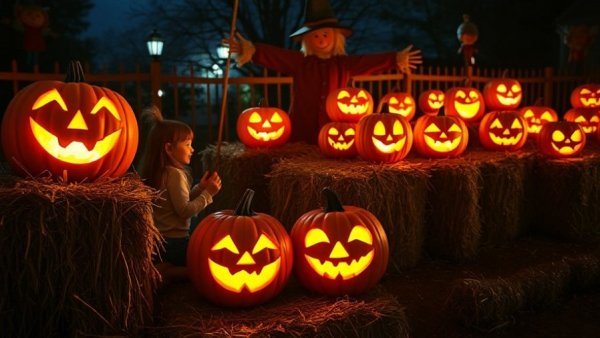 Festive New Jersey Halloween event with glowing jack-o'-lanterns.