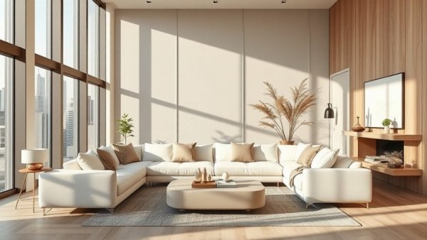 Stylish modern living room in Newark luxury rentals.