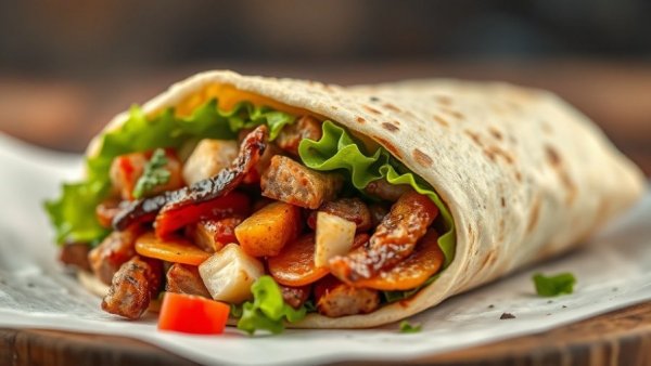 Gourmet gyro wrap at a New Jersey restaurant opening.