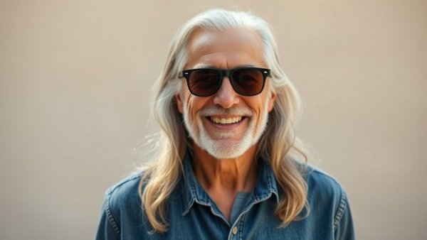 Celebrity with gray hair in sunglasses smiling, linked to NJ food mishaps.