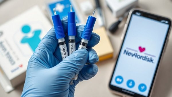 Ozempic medical pens in a gloved hand with packaging.