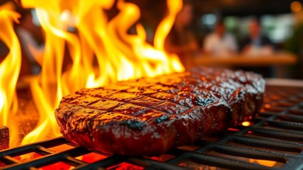 Juicy ribeye steak sizzling at new New Jersey restaurant opening