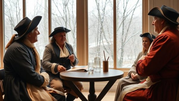 Historical reenactment of George and Martha Washington at New Jersey event