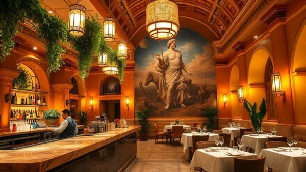 Lefkes restaurant interior Fort Lee reopening vibrant decor