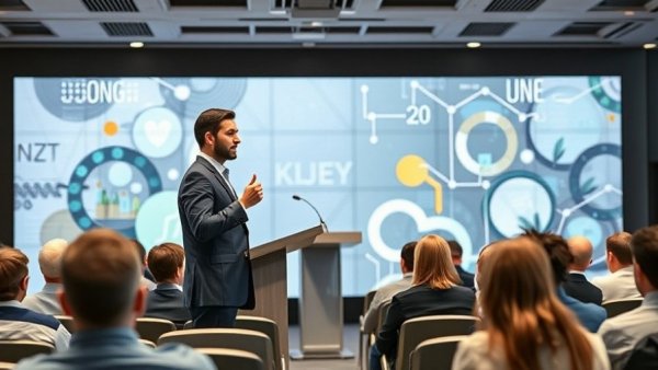 Man presenting at New Jersey Innovation Hub conference.