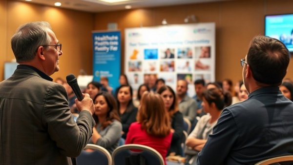 Speaker at a multigenerational healthcare center event in New Jersey.
