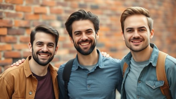 Casually dressed trio posing against a brick wall, New Jersey concert listings.