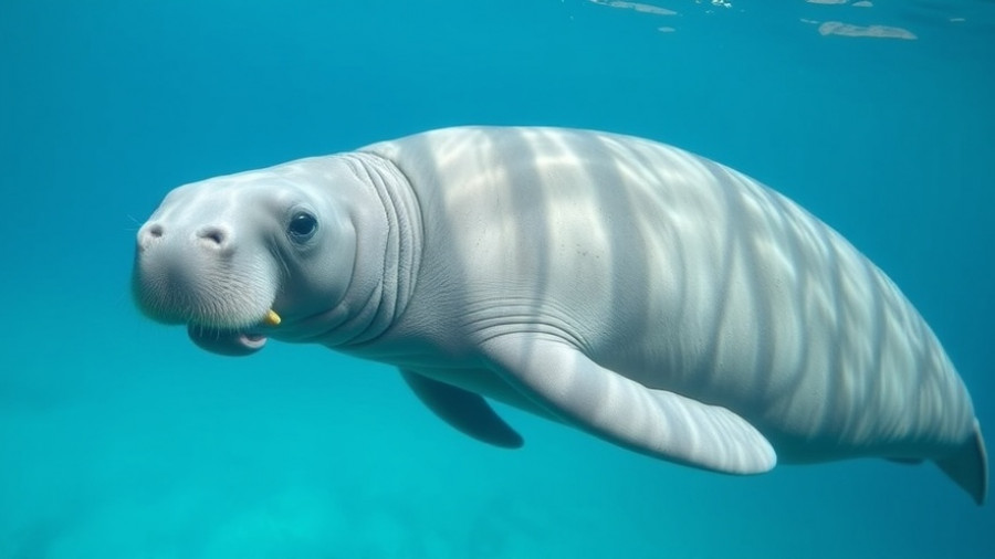 Manatee swimming peacefully for Manatee Awareness Month.