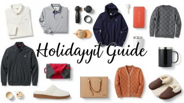 2025 Holiday Gift Guide for Him with clothing and accessories.