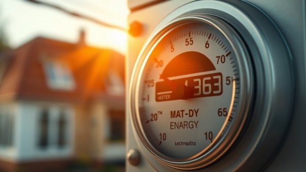 Analog electricity meter with sunlight, reflecting Florida rising electric bills.