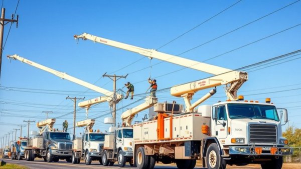 Florida Power & Light rate hike context with utility workers repairing power lines.