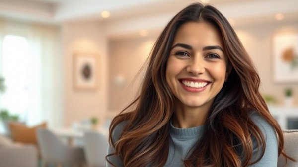 Smiling woman discussing oral health and systemic health.