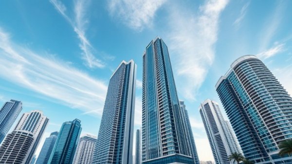 High-rise condos in South Florida skyline with modern architecture.