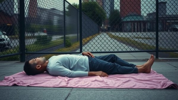 Man experiencing homelessness resting on a sidewalk, highlighting rising homelessness in America.