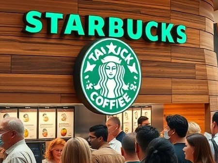 Starbucks diversity showcased at a bustling counter.