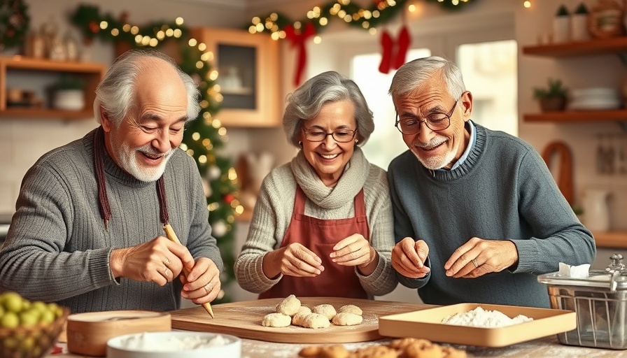 Family enjoying holiday baking tradition together in a cozy kitchen.