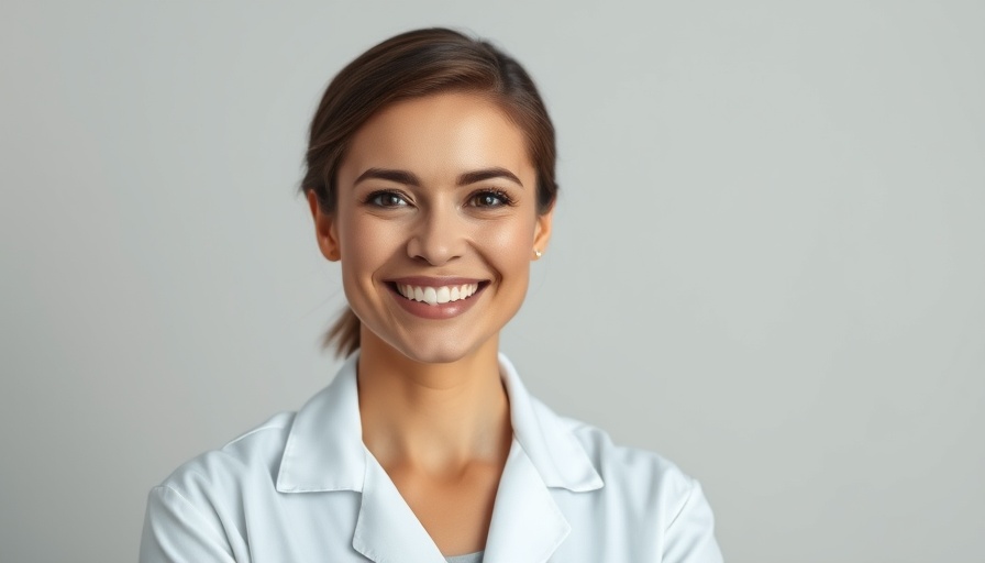 Portrait of a smiling woman doctor, baby hiccups advice.