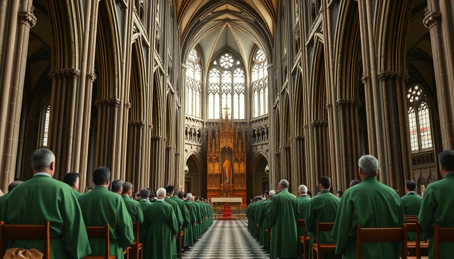 Notre Dame Cathedral interior during mass, showcasing restoration.