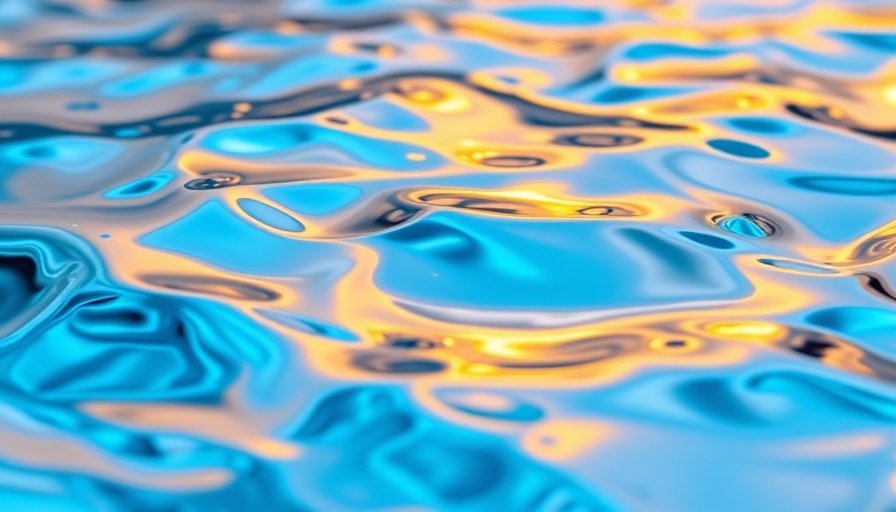 Vibrant reflection on water, abstract art piece.