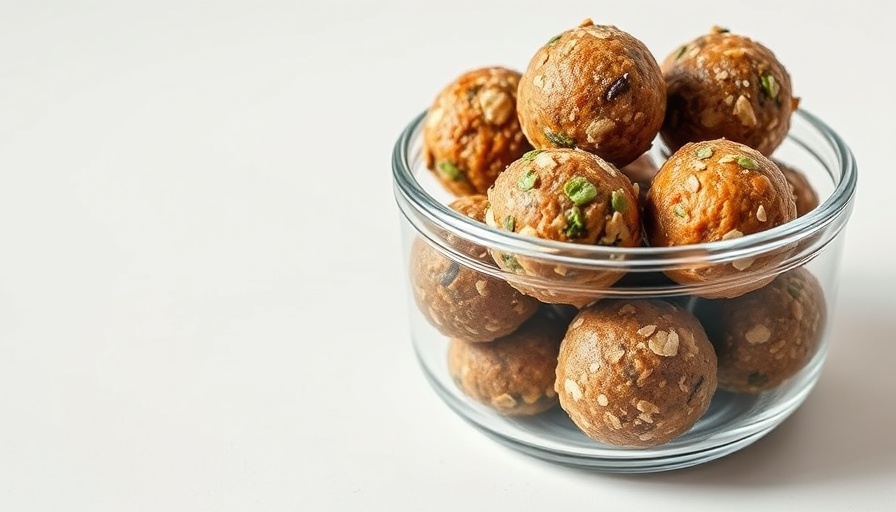 Glass container of homemade energy balls, ideal post workout snacks.