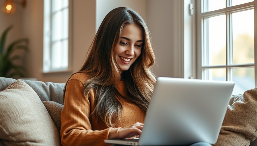 Woman using laptop discussing autoimmune struggles.