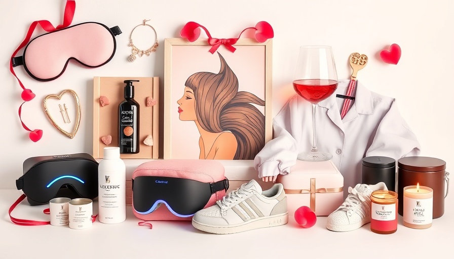 Collection of Valentine's Day gifts for her, including jewelry and skincare.