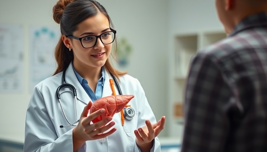 Doctor explaining liver with model in Hepatitis C consultation.