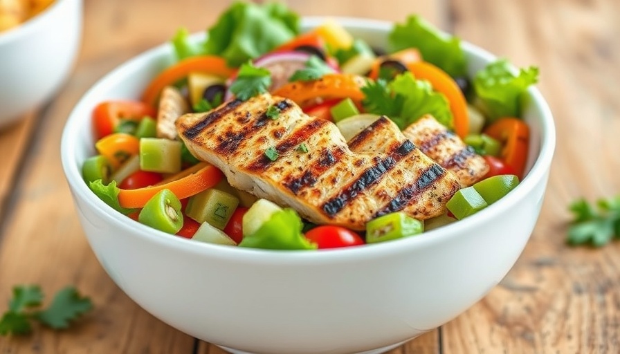 Chipotle healthy choices: vibrant grilled chicken salad in a bowl