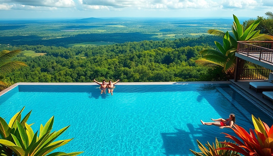 Costa Rica lodge infinity pool with scenic views.