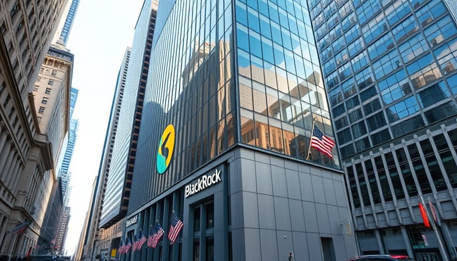 BlackRock investments building in urban financial district.