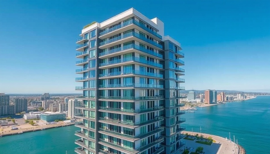 Aerial view of La Clara condo, urban waterfront, La Clara condo lawsuit.