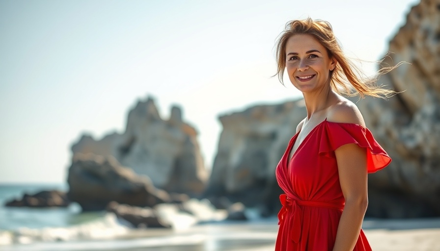 Paphos travel experience: Woman enjoying beach scenery.