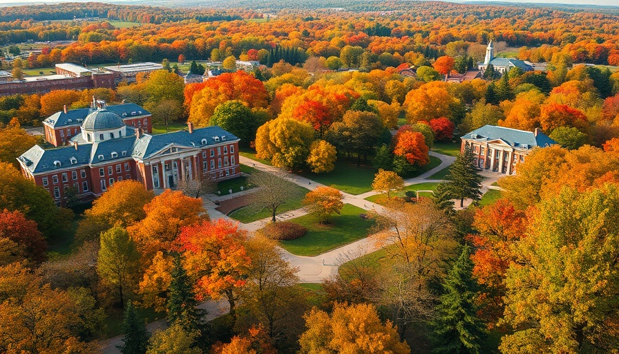 Vanderbilt University campus with vibrant autumn scenery