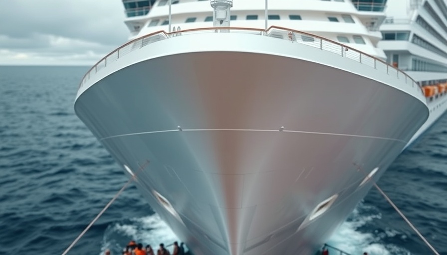 Close-up of Queen Anne cruise ship with Cunard travel agents.