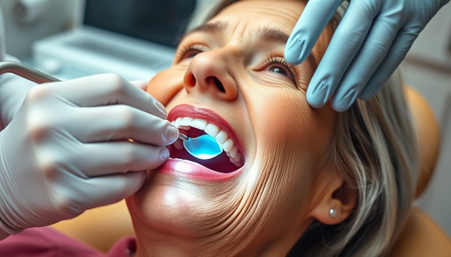 Senior woman receiving professional dental care, Dentist assisting.