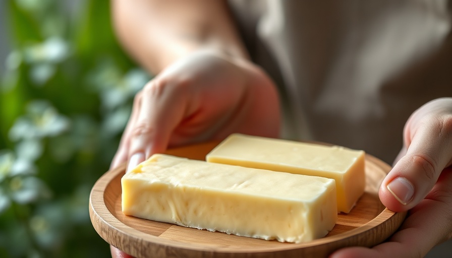 Two sticks of butter on a plate, representing body fat percentage.