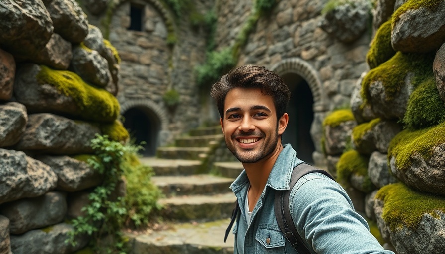 Man exploring ancient ruins while hiking to Huchuy Qosqo