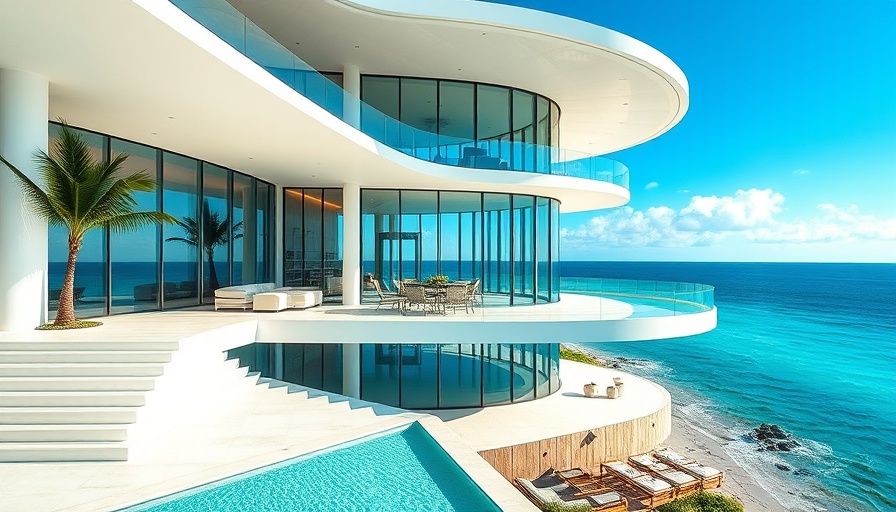 Miami Beach luxury real estate with modern design and ocean view.