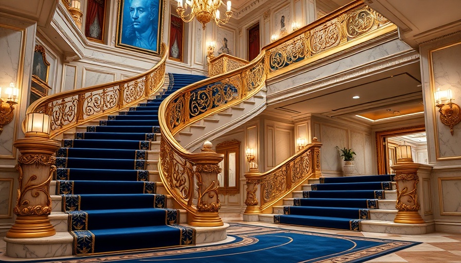 The Great Gatsby Seelbach Hilton grand staircase with ornate railings.