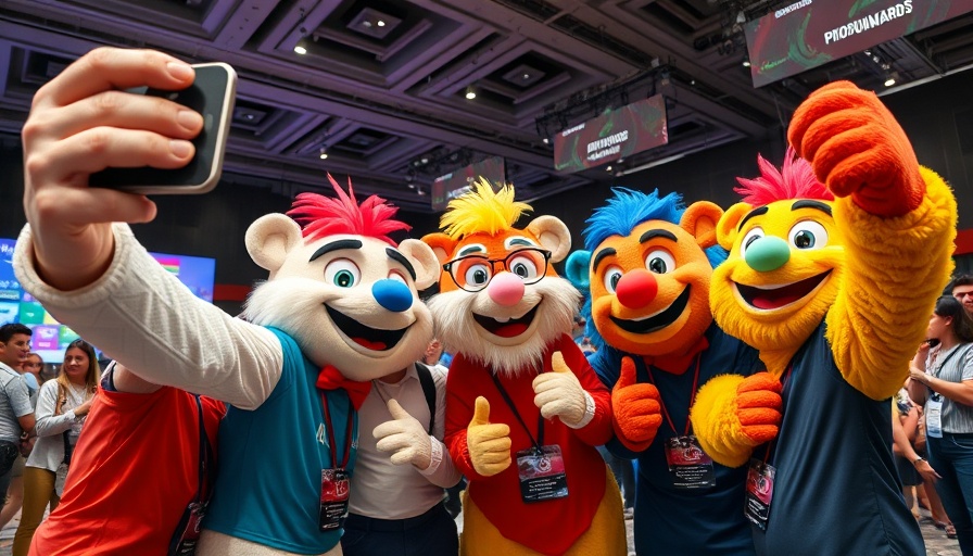 Best Places to Work Awards 2025 mascots celebrating with a selfie.