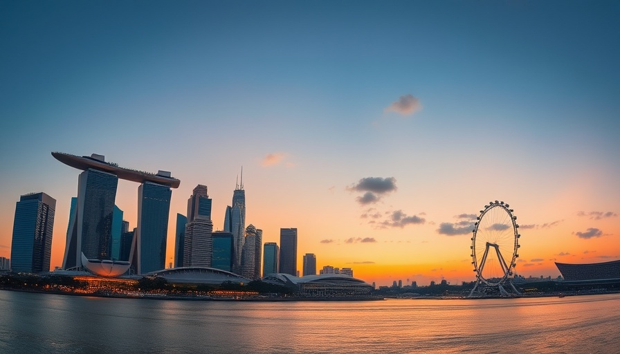 Beautiful dusk view of Singapore skyline, featuring new hotels in 2025.